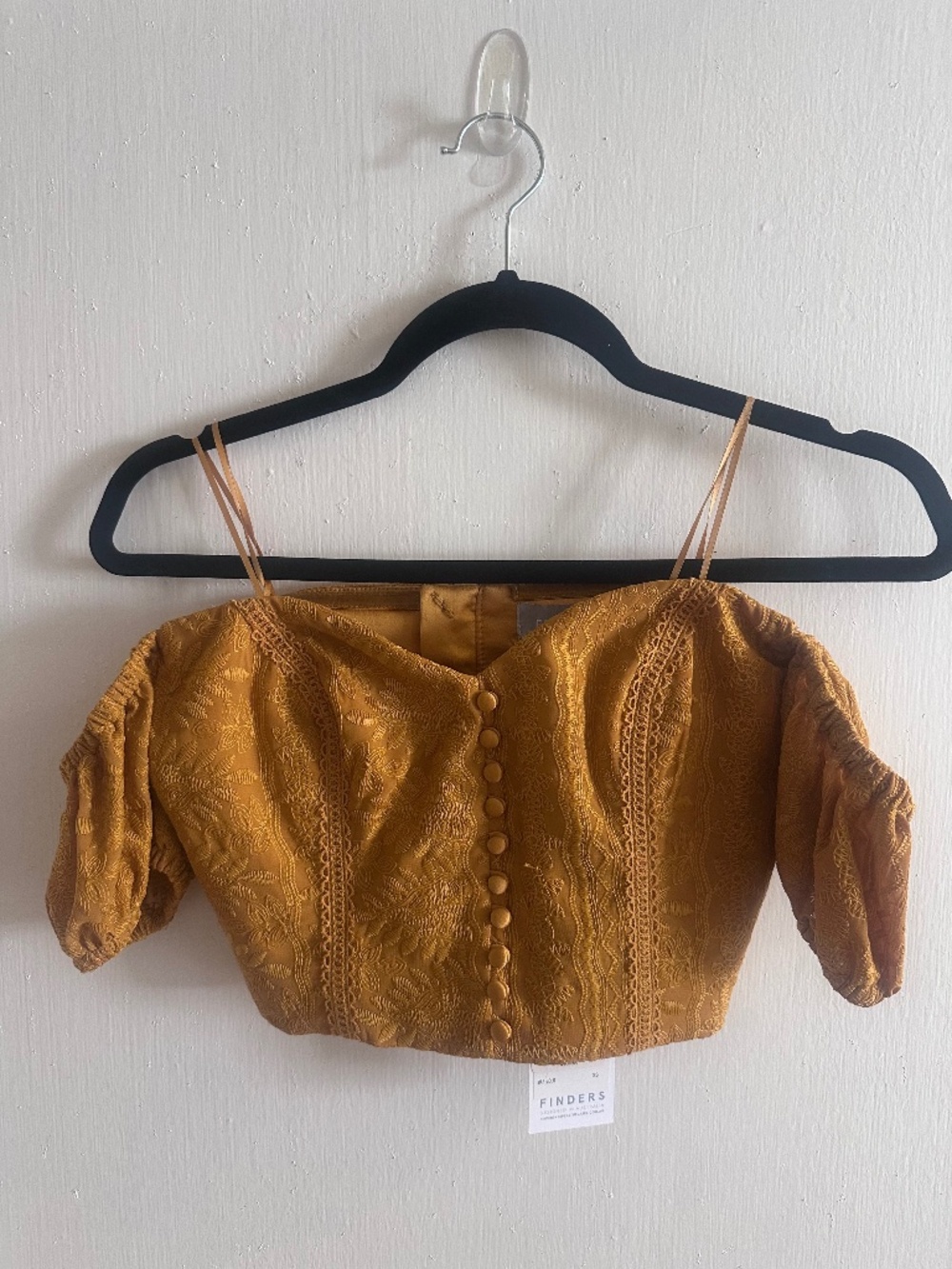 NWT Finders Keepers Maella Marigold Embroidered Crop Top XS